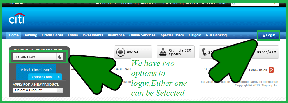 how to login Citibank